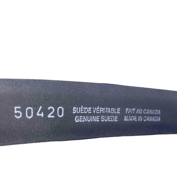 Landes Women Genuine Suede Black Belt Adjustable Floral Silver Tone Buckle Large - Picture 7 of 7